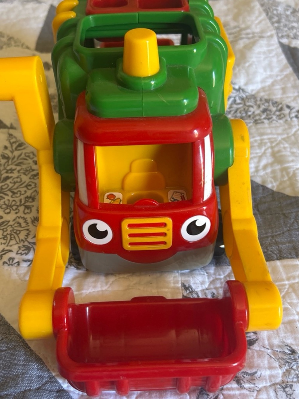 Colorful Scoop Loader Truck Toy - Red, Yellow & Green